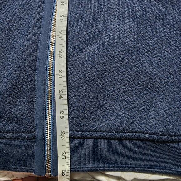 TED BAKER London Quilted Herringbone Full Zip Bomber Jacker Navy Mens EU 6 XXL - Picture 8 of 11